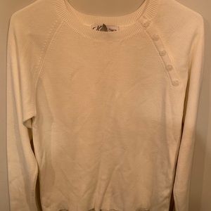 Dressbarn sweater with buttons along the shoulder